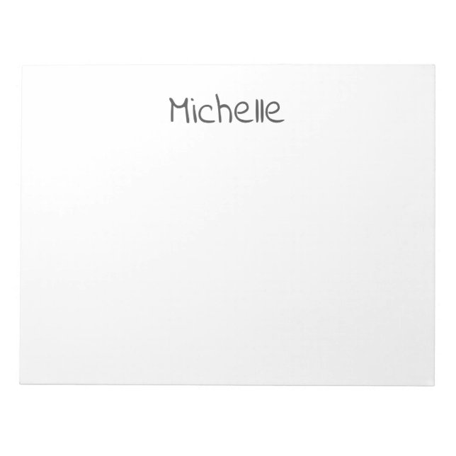 Bloco De Notas Professional Modern Minimalist Plain Own Name (Frente)
