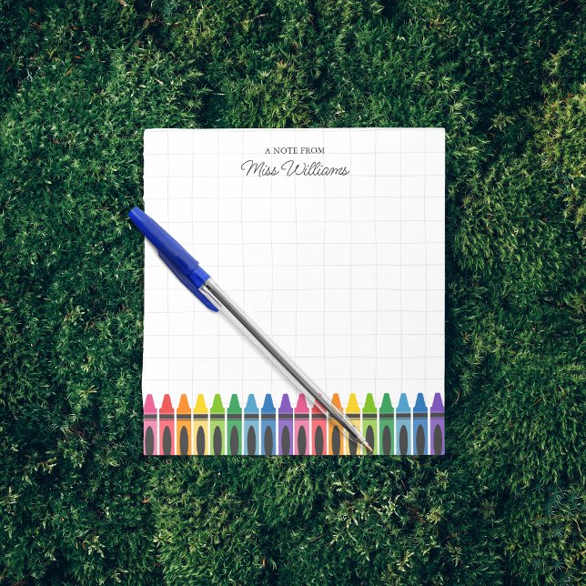 Bloco De Notas Professor Agradecimento Crayon Colorido Personaliz (Criador carregado)