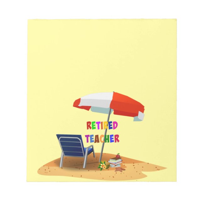 Bloco De Notas Professor aposentado, cena de praia (Frente)