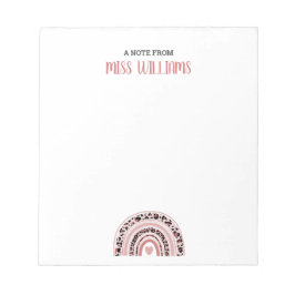 Bloco De Notas Professor Boho Rainbow Leopard Print