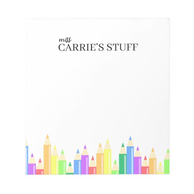 Bloco De Notas Professor bonito e personalizado (Frente)