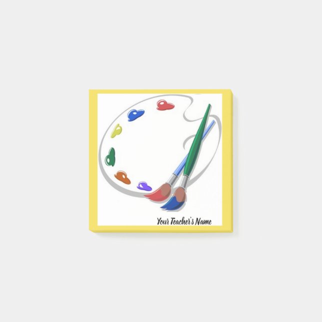 Bloco De Notas Professor de Arte Memo,Paleta Poste, Presente para (Frente)