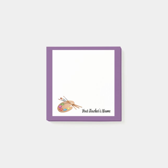 Bloco De Notas Professor de Arte Memo,Paleta Poste, Presente para (Frente)