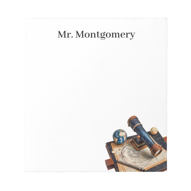 Bloco De Notas Professor de Astronomia Telesope (Frente)