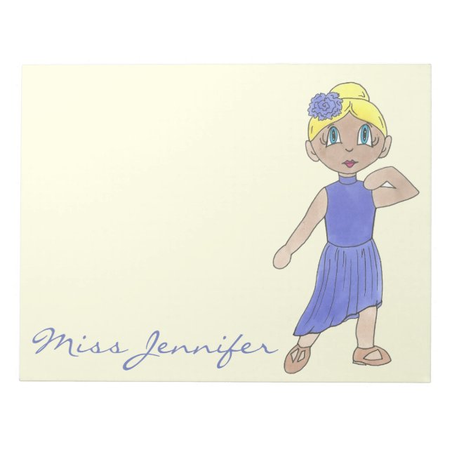 Bloco De Notas Professor de dança Personalizado Presente Moderno  (Frente)