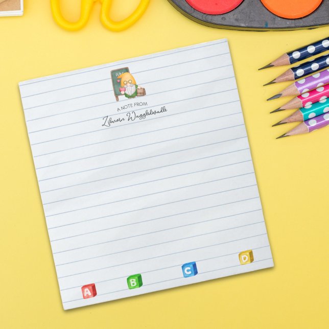 Bloco De Notas Professor de Gnome de Cadeias Aquáticas com Cubos  (Criador carregado)