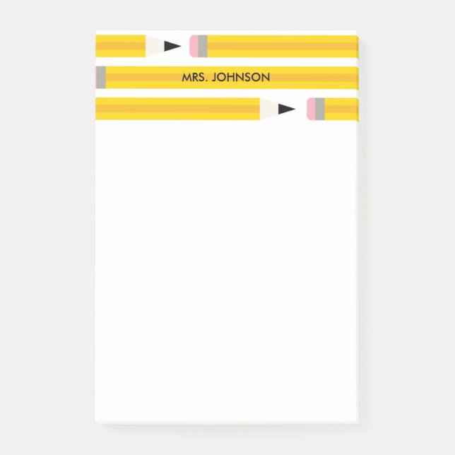 Bloco De Notas Professor de Lápis Moderno Personalizado (Frente)