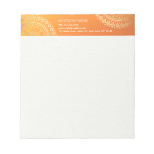 Bloco De Notas Professor de Meditação Yoga Modern Orange Dourada