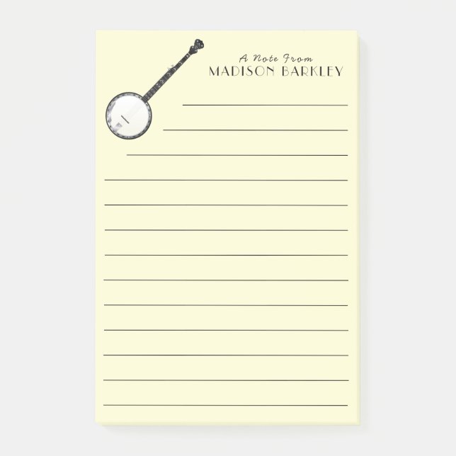 Bloco De Notas Professor de Música Banjo Musical (Frente)