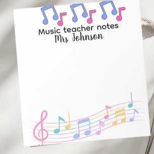 Bloco De Notas Professor de música personalizado professor de mús