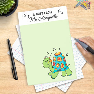 Bloco De Notas Professor de Música Tartaruga Personalizado