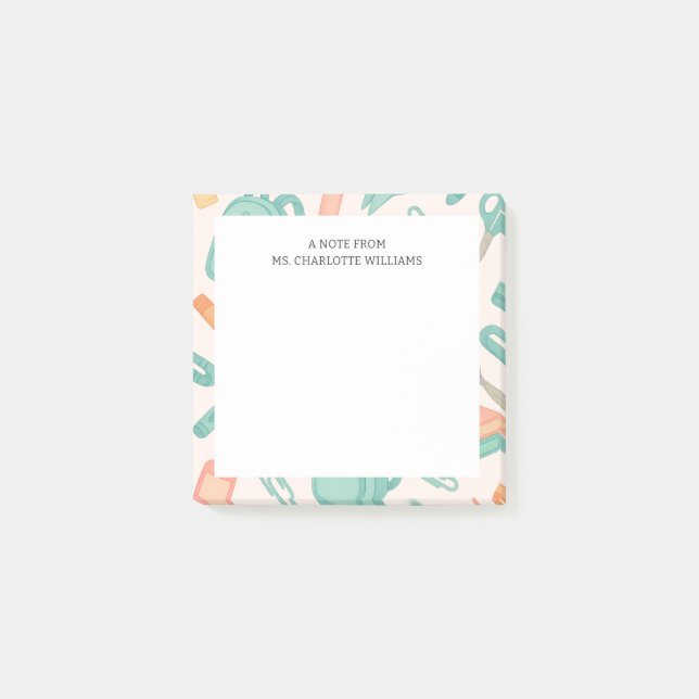 Bloco De Notas Professor de Sala de Aula de Volta às Aulas (Frente)