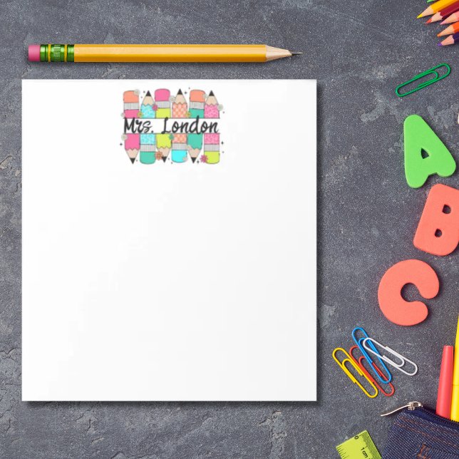Bloco De Notas Professor de volta à escola - Lápis Personalizado  (Criador carregado)
