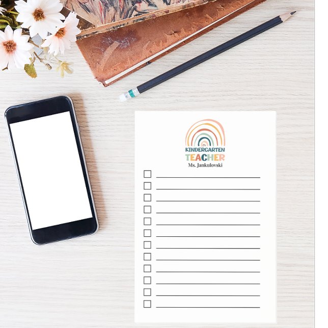 Bloco De Notas professor do jardim de infância personalizou o arc (Criador carregado)