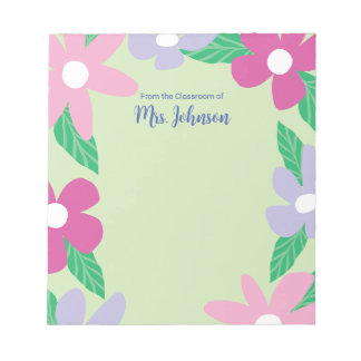 Bloco De Notas Professor Floral Personalizado