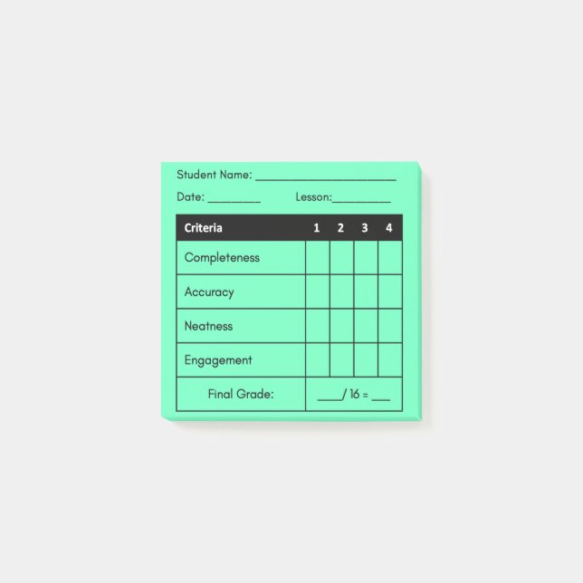 Bloco De Notas Professor Formando Clássica Rubrica Posta Verde (Frente)