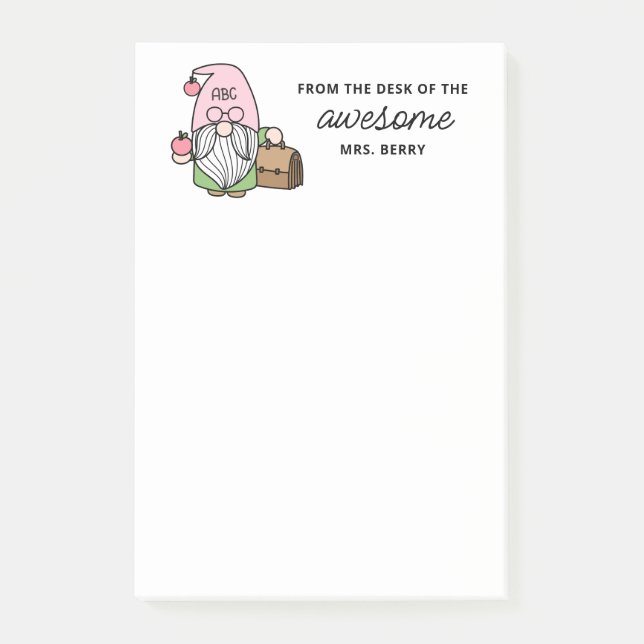 Bloco De Notas Professor Gnome Da Mesa (Frente)