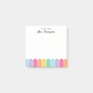 Bloco De Notas Professor Personalizado Arco-íris Pastel Fofo