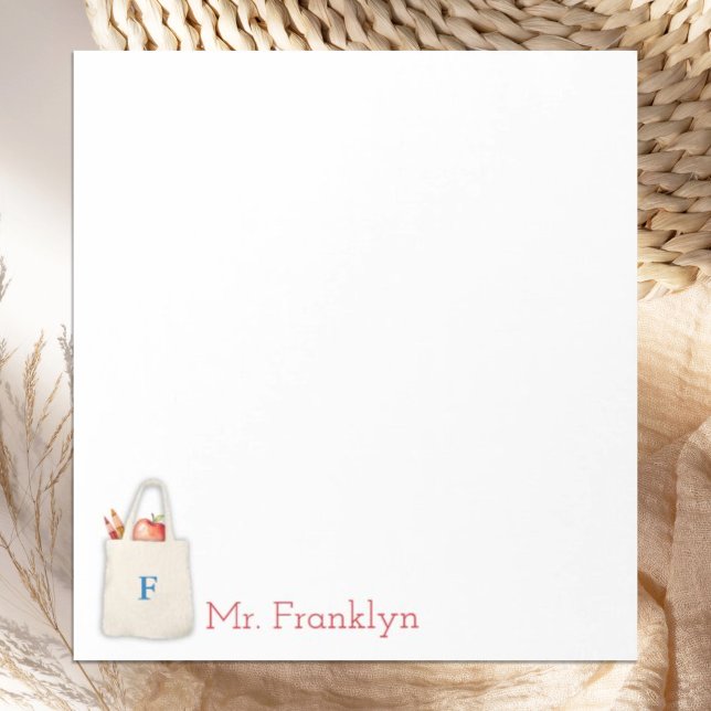 Bloco De Notas Professor Personalizado Bolsa de Aquarela com maçã (Criador carregado)