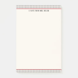 Bloco De Notas Professor Personalizado Clássico Gingham