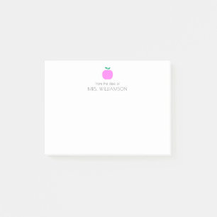 Bloco De Notas Professor Personalizado de Maçã Rosa Simples