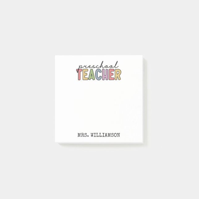 Bloco De Notas Professor personalizado na pré-escola (Frente)
