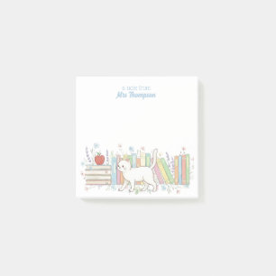 Bloco De Notas Professor que ama Livros & Gatos Personalizado