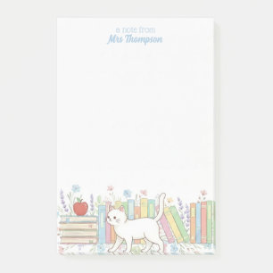 Bloco De Notas Professor que ama Livros & Gatos Personalizado