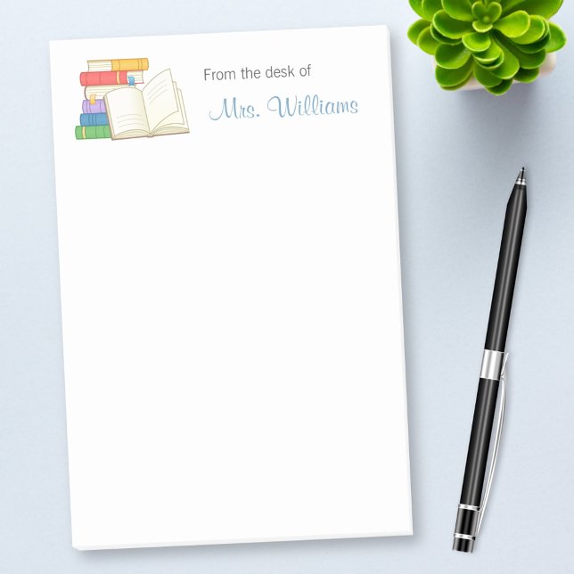 Bloco De Notas Professora da Escola de Livros Abertos da Pilha de (Criador carregado)