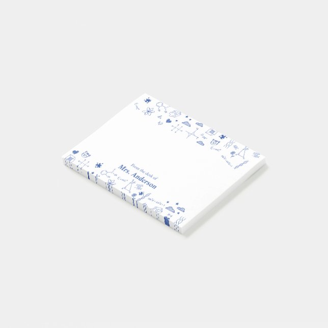 Bloco De Notas Professora da Escola de Matemática e Ciência (Inclinado)