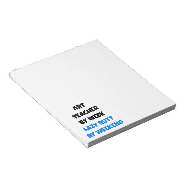 Bloco De Notas Professora de Arte Bumbum preguiçosa (Inclinado)