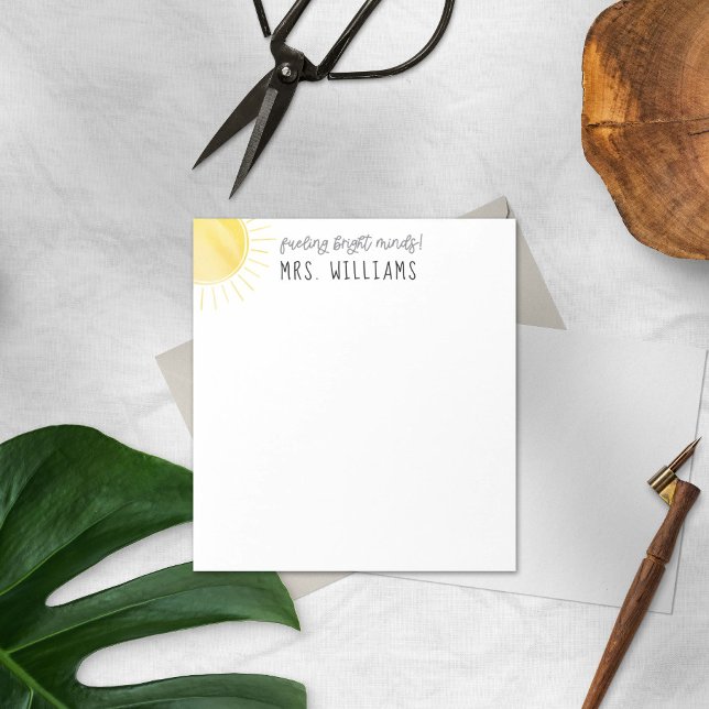 Bloco De Notas Professora de Mentes Brilhantes a Aquarela Sun (Criador carregado)