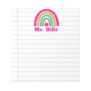 Bloco De Notas Professora Personalizada de Impressão Animal Boho