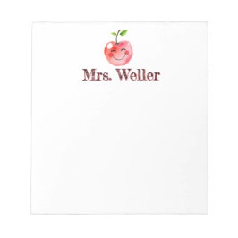 Bloco De Notas Professora Personalizada Trendy Trendy Smiling Che