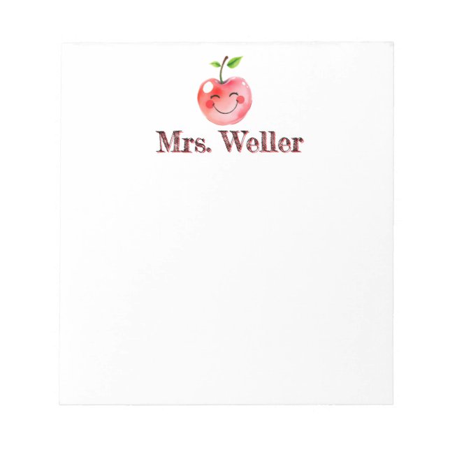 Bloco De Notas Professora Personalizada Trendy Trendy Smiling Che (Frente)