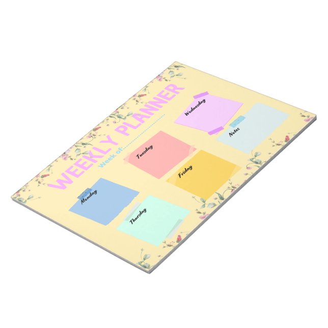 Bloco De Notas Professora planejadora semanal de volta à escola (Inclinado)