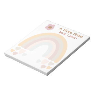 Bloco De Notas Professores do Rainbow Sweet Boho