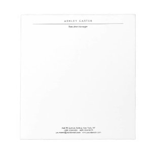 Bloco De Notas Profissional branco elegante simples minimalista m