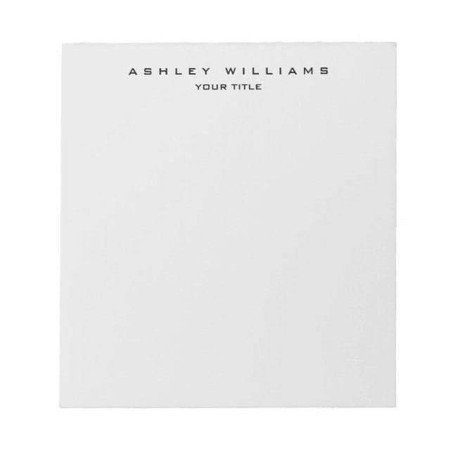 Bloco De Notas Profissional cinza moderno simples único (Frente)