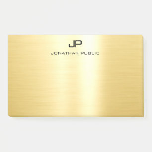 Bloco De Notas Profissional Elegante Ouro Moderno Template Tendên