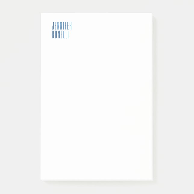 Bloco De Notas Profissional minimalista moderno azul branco (Frente)