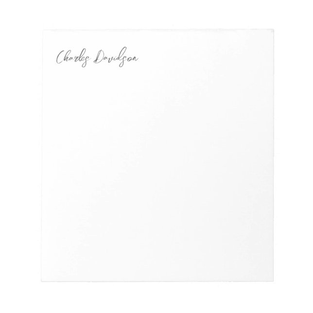 Bloco De Notas Profissional Minimalista Moderno Caligrafia Simple (Frente)