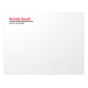 Bloco De Notas Profissional Minimalista Simples Branco Moderno Si