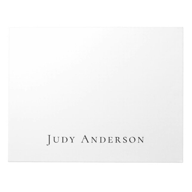 Bloco De Notas Profissional Simples Moderno Elegante Seu Nome (Frente)