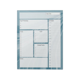 Bloco De Notas Programação do Planejador Diário de Onda Teal