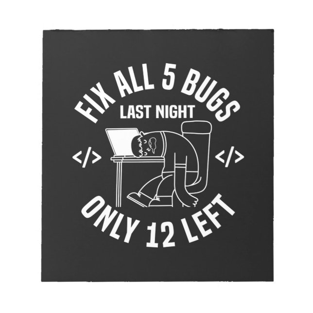 Bloco De Notas Programador Corrigir Todos os 5 Insetos (Frente)