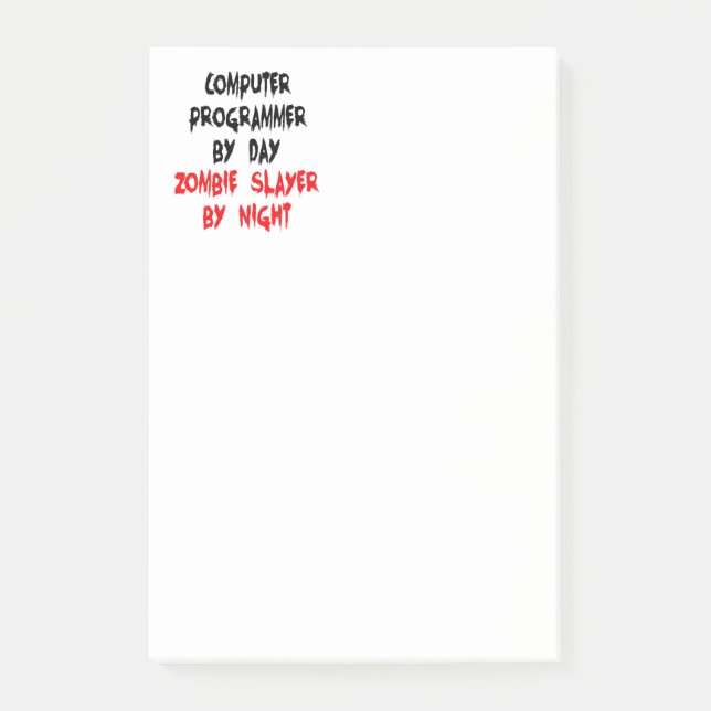 Bloco De Notas Programador de Computador Zombie Slayer (Frente)