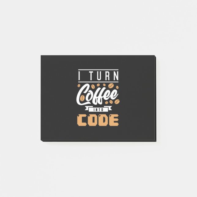 Bloco De Notas Programador Transforma Café Em Código (Frente)
