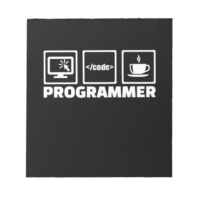 Bloco De Notas Programmer Write Code And Drink Coffee (Frente)