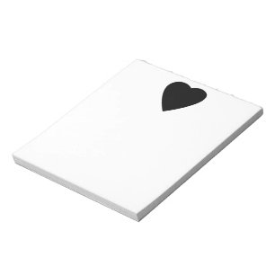 Bloco De Notas Projeto preto e branco do coração do amor